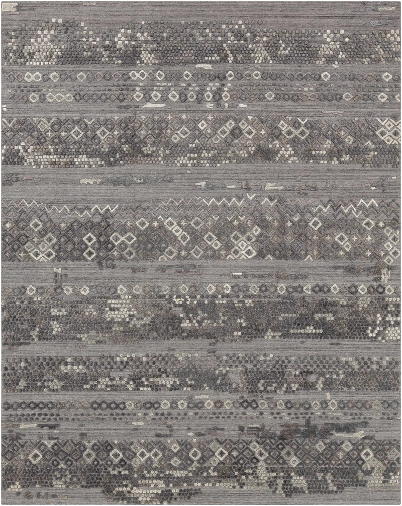 Galchutt Embossed Gray Premium Viscose&Wool Rug - Clearance by Boutique Rugs