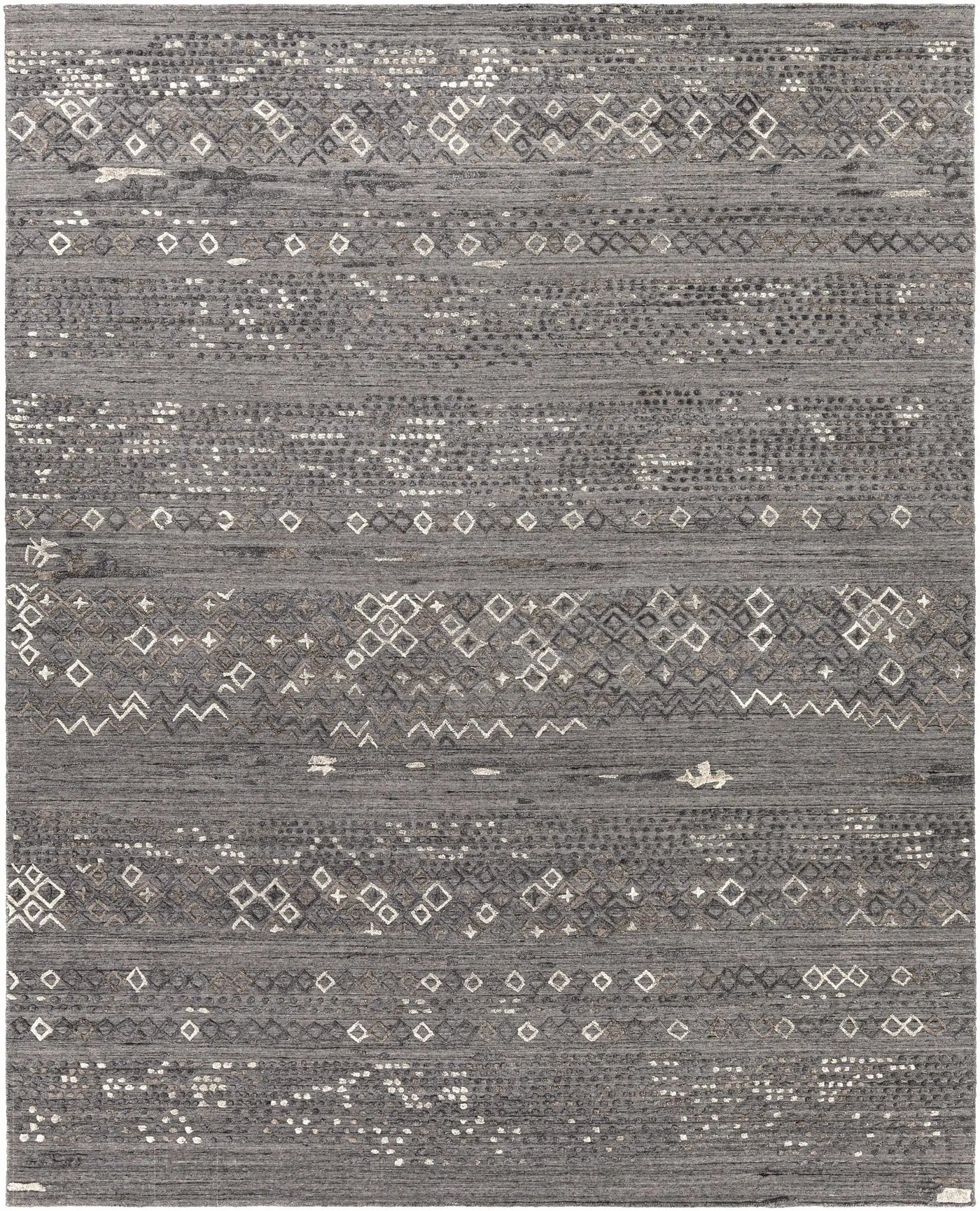 Galchutt Embossed Gray Premium Viscose&Wool Rug - Clearance by Boutique Rugs