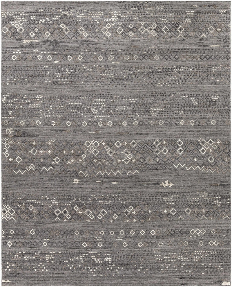 Galchutt Embossed Gray Premium Viscose&Wool Rug - Clearance by Boutique Rugs