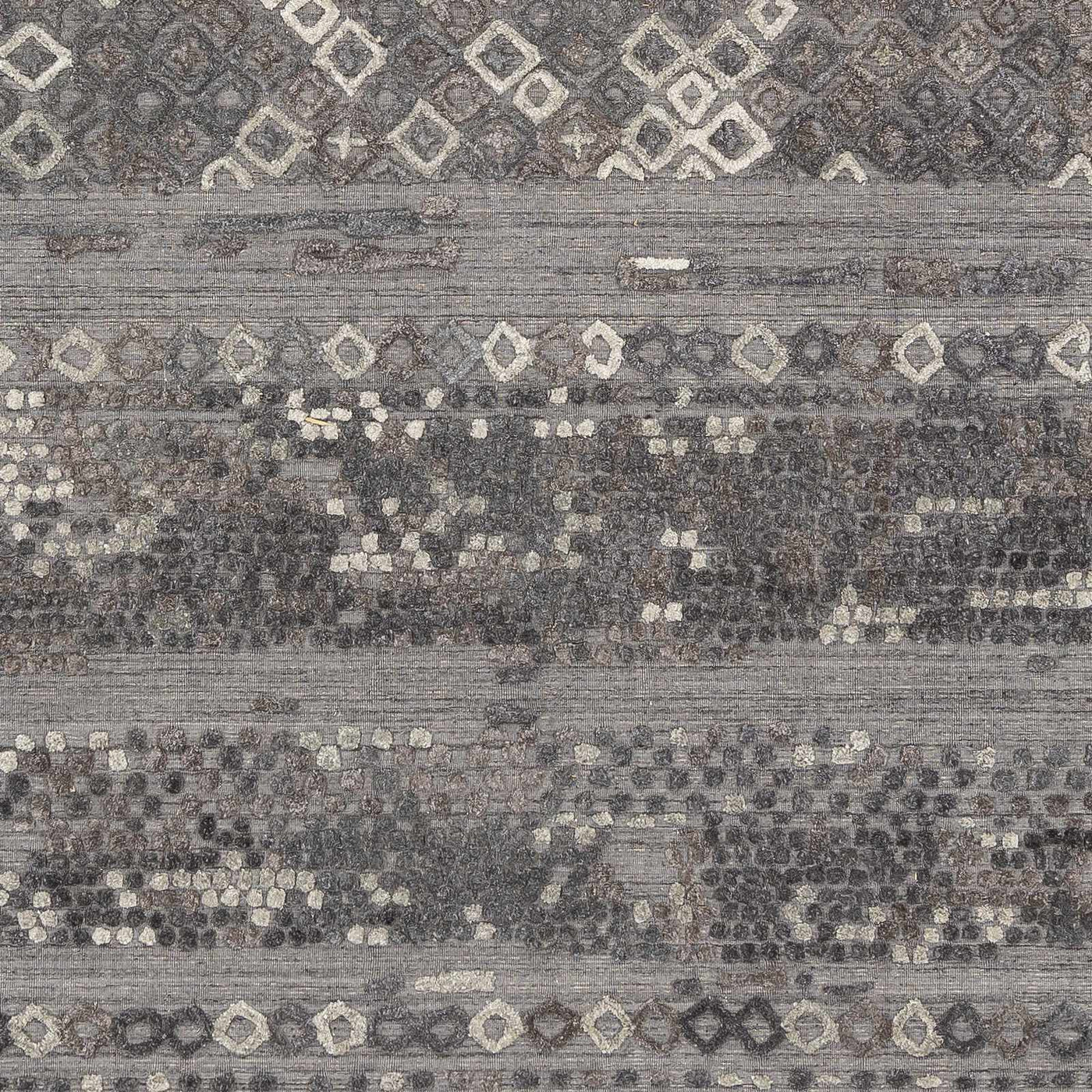Galchutt Embossed Gray Premium Viscose&Wool Rug - Clearance by Boutique Rugs