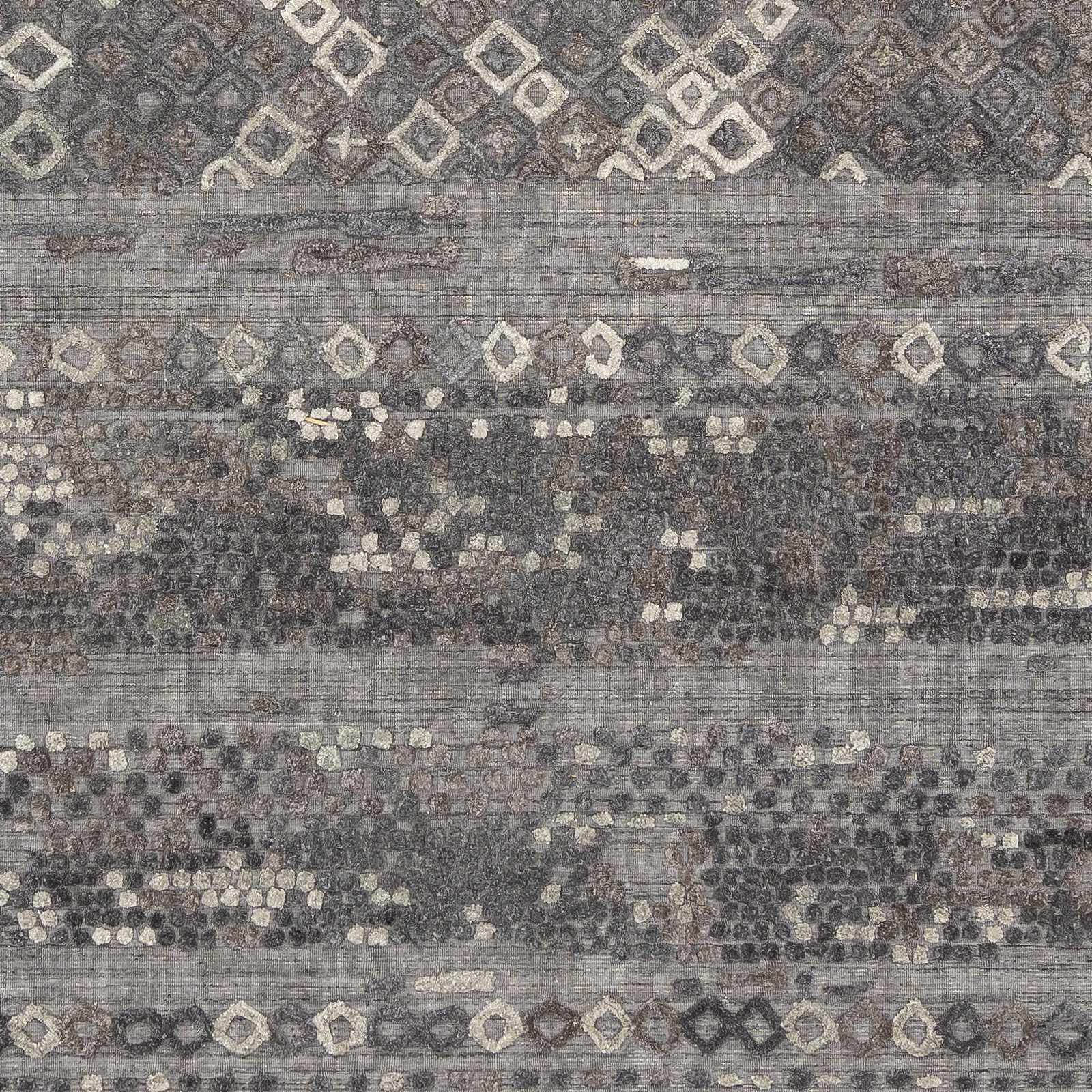 Galchutt Embossed Gray Premium Viscose&Wool Rug - Clearance by Boutique Rugs