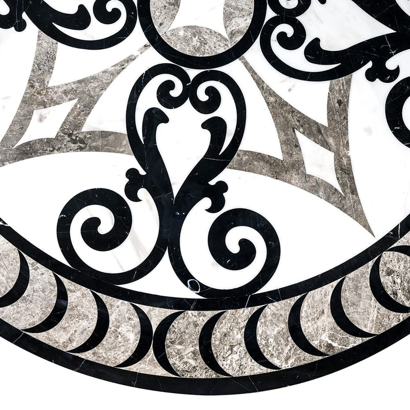 Galicia Multi Finish Round Marble Medallions 36x36 Marble Multi Finish 36x36 Medallions — 1