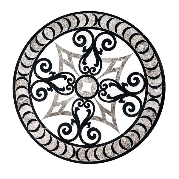 Galicia Multi Finish Round Marble Medallions 36x36