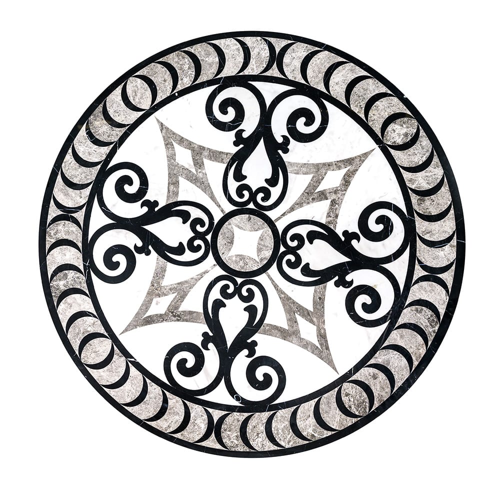 Galicia Multi Finish Round Marble Medallions 48x48 Marble Multi Finish 48x48 Medallions