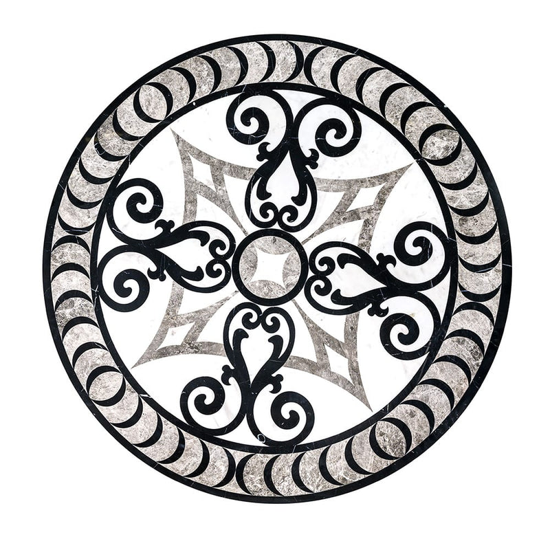 Galicia Multi Finish Round Marble Medallions 48x48 Marble Multi Finish 48x48 Medallions