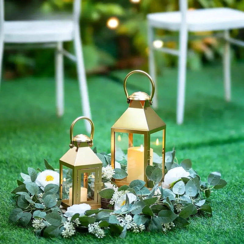 Garden Lantern - Metal Glass 22cm by House Of Avana