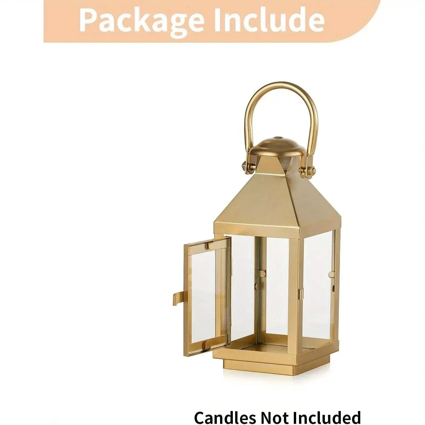 Garden Lantern - Metal Glass 22cm by House Of Avana