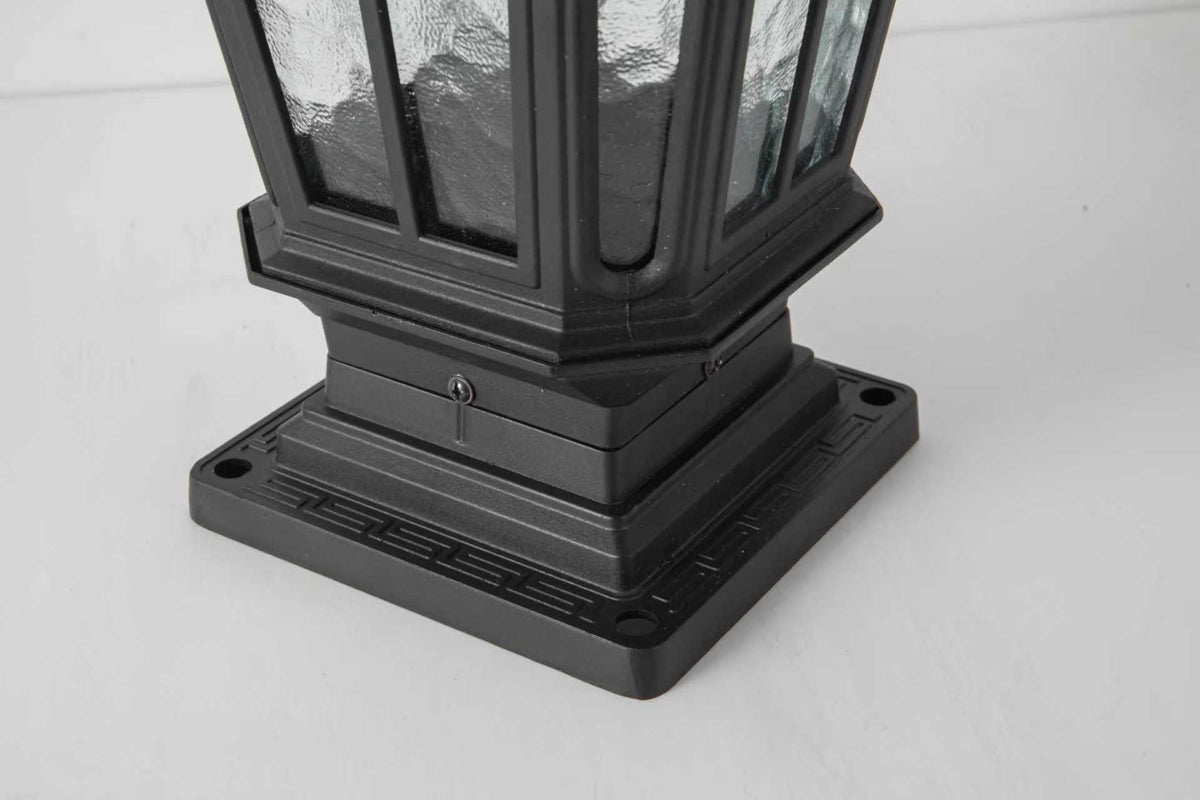 Garden Post Light Black Aluminum Outdoor Column Light with Vintage European Design - Black, photo 6 of 10