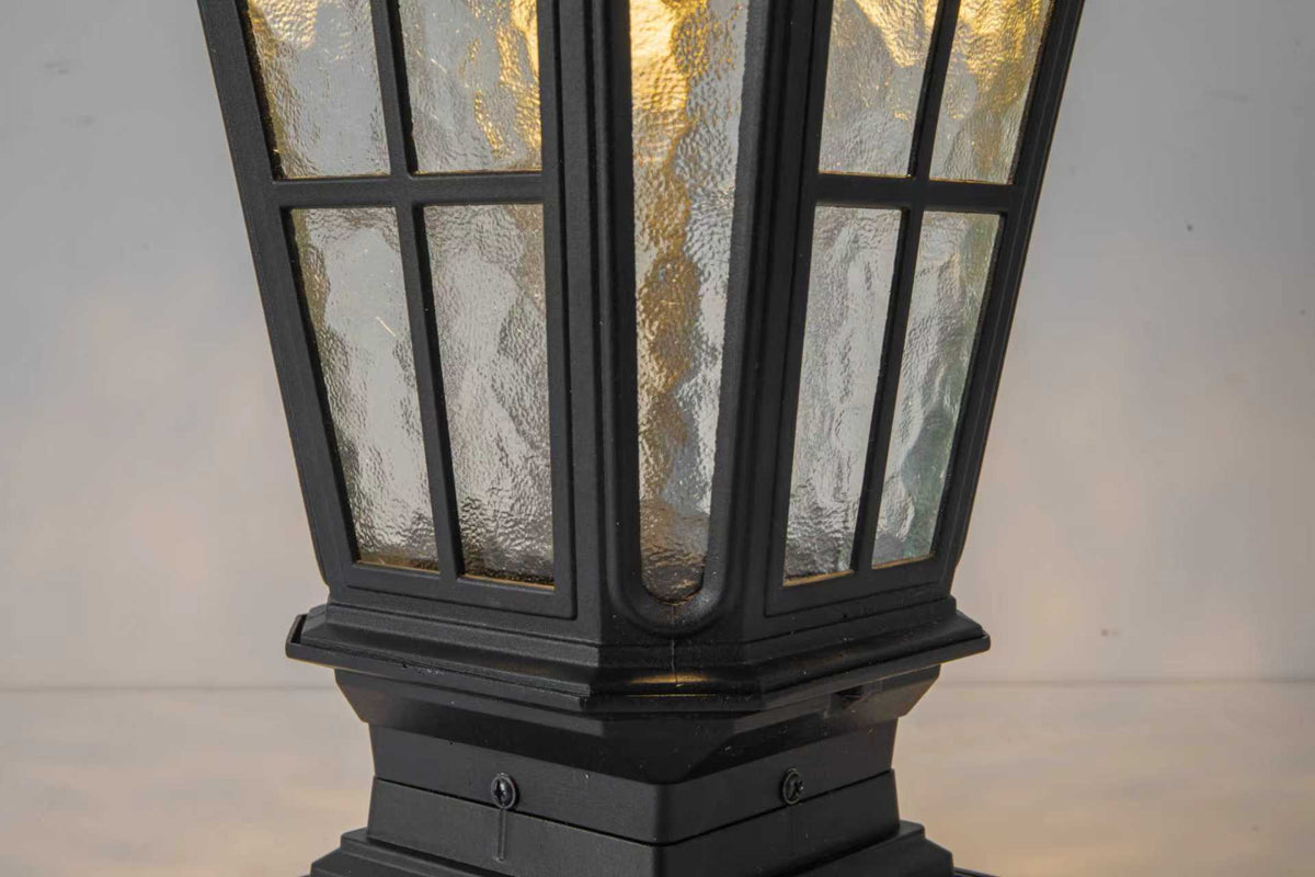 Garden Post Light Black Aluminum Outdoor Column Light with Vintage European Design - Black, photo 9 of 10