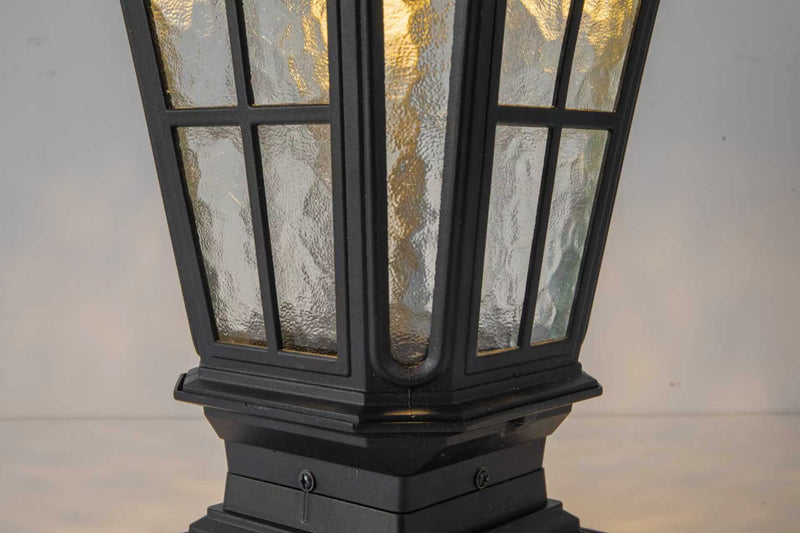 Garden Post Light Black Aluminum Outdoor Column Light with Vintage European Design - Black, photo 9 of 10