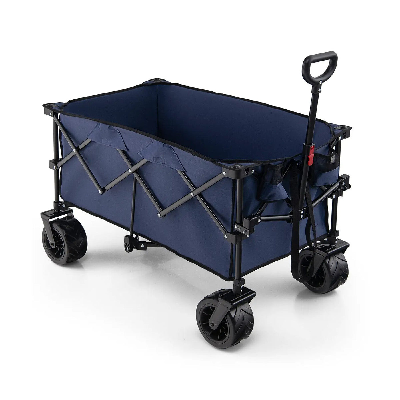 Folding Utility Garden Cart with Wide Wheels and Adjustable Handle by DirectDeals