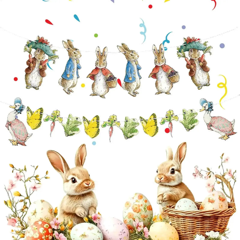 Garland - Decorative Colorful Bunny 6ft by House Of Avana