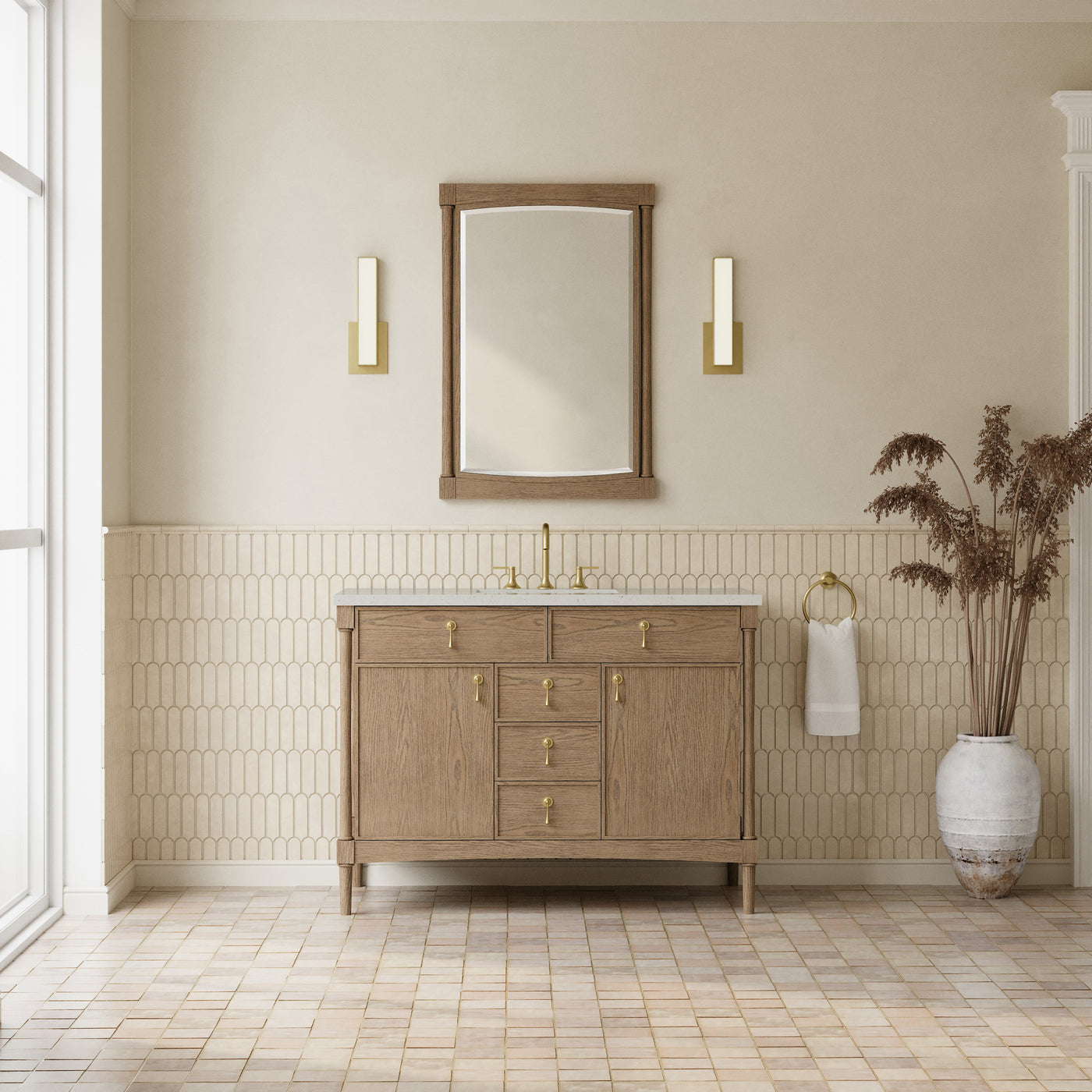 James Martin Kinnsden 48" Single Bathroom Vanity, Weathered Oak by James Martin