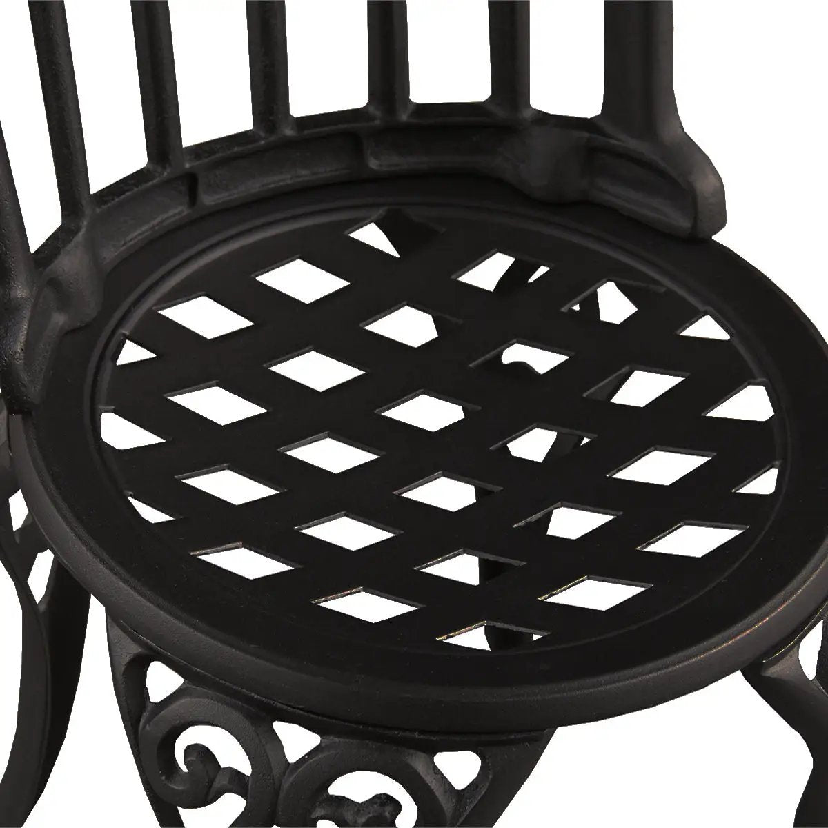 Black Ornate Outdoor Patio Garden Aluminum 3 Piece Bistro Set by Sharicks