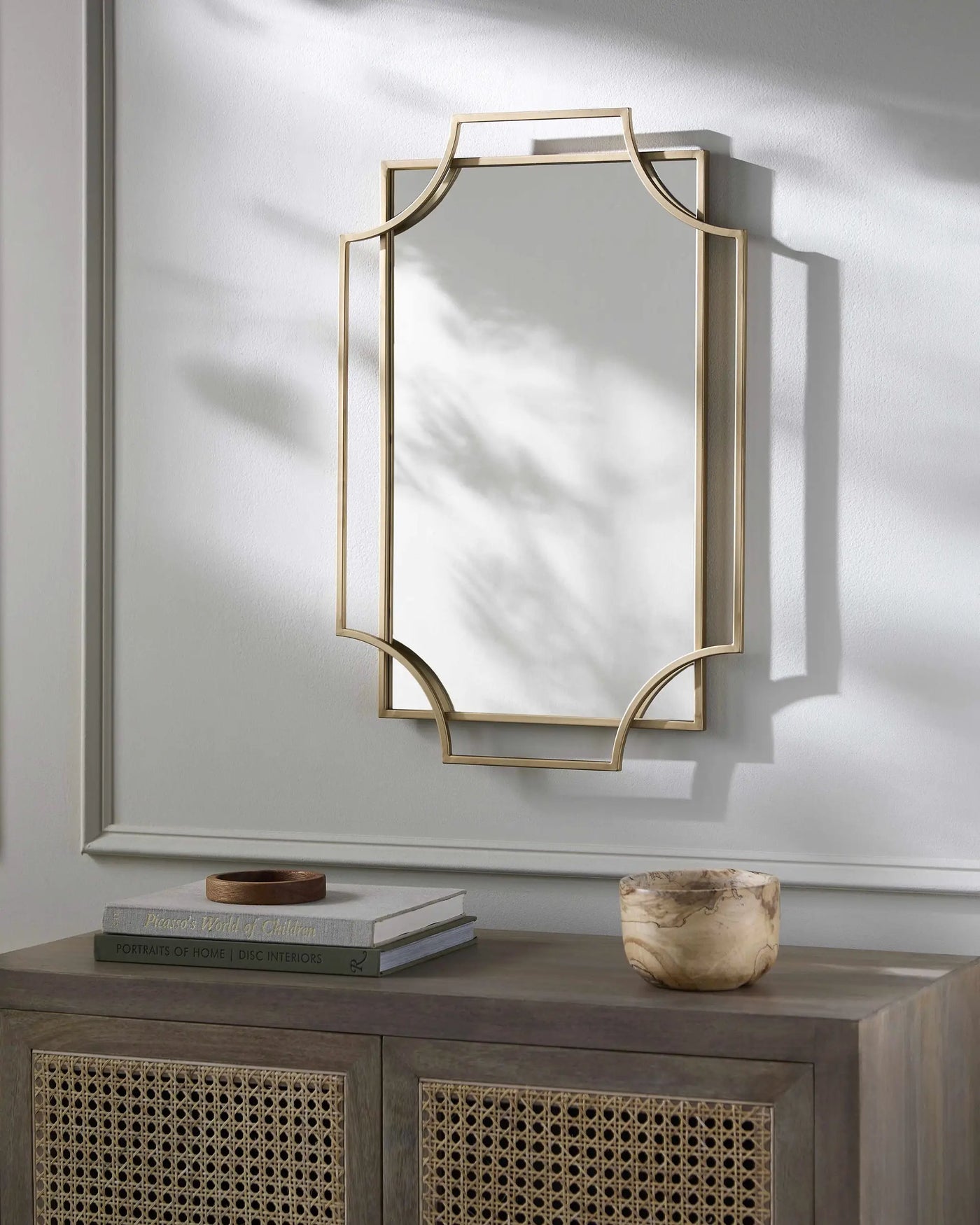 Golasecca Brass Frame Gold Mirror by Boutique Rugs
