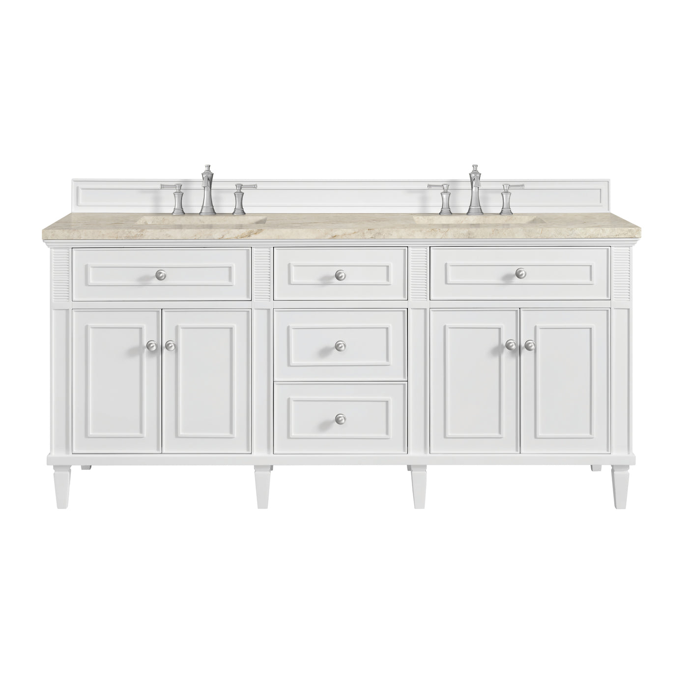 James Martin Lorelai 72" Double Bathroom Vanity, Bright White by James Martin