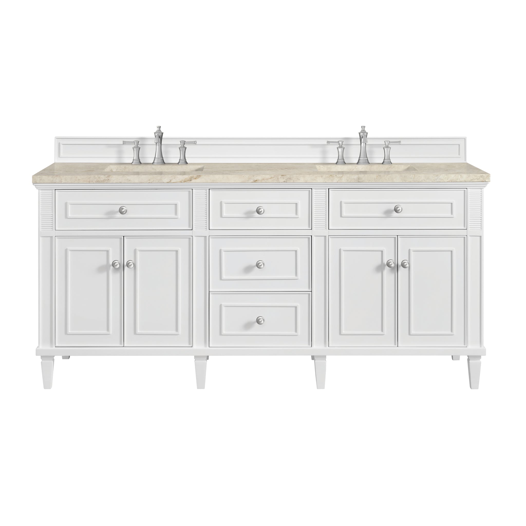 James Martin Lorelai 72" Double Bathroom Vanity, Bright White by James Martin