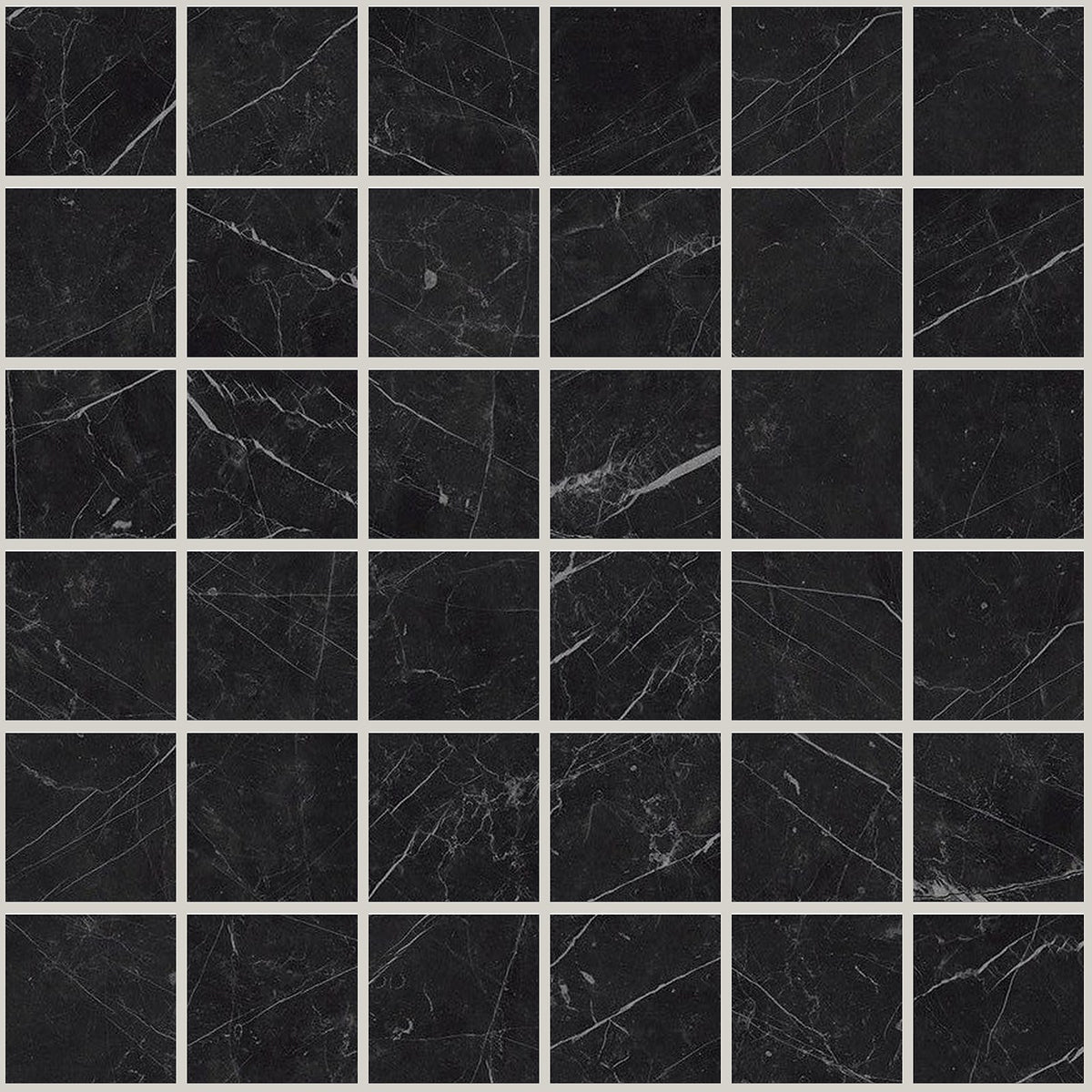 Gemma Notte Honed 2x2 Marble Look Porcelain Mosaics 12x12 mosaic sheet