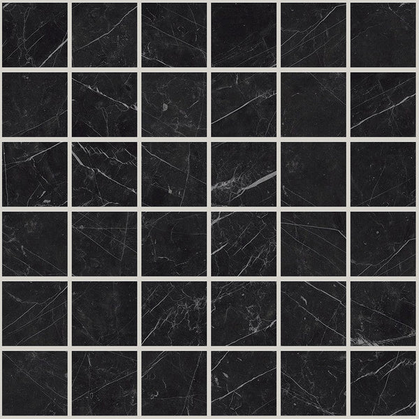 Gemma Notte Honed 2x2 Marble Look Porcelain Mosaics 12x12