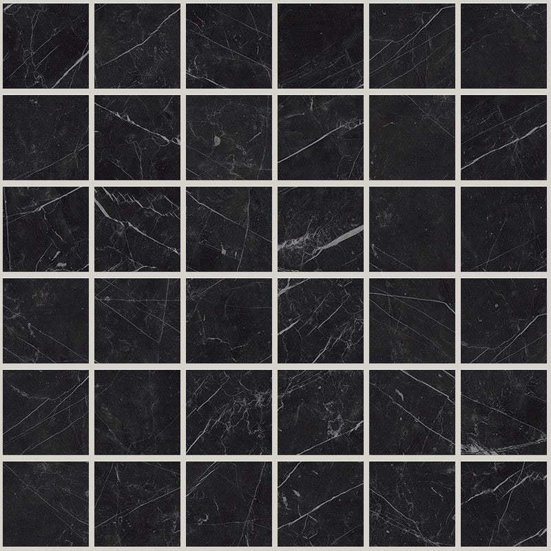 Gemma Notte Honed 2x2 Marble Look Porcelain Mosaics 12x12 mosaic sheet