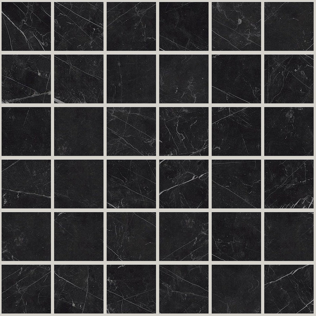 Gemma Notte Polished 2x2 Marble Look Porcelain Mosaics 12x12 mosaic sheet