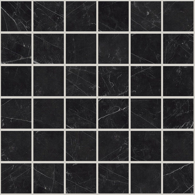 Gemma Notte Polished 2x2 Marble Look Porcelain Mosaics 12x12 mosaic sheet