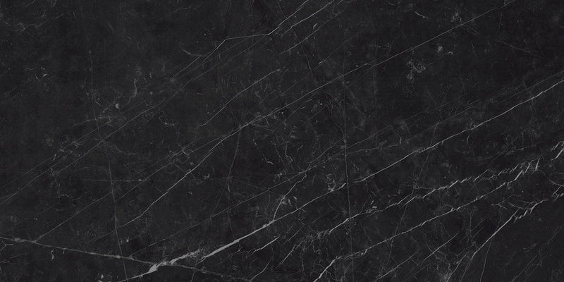Gemma Notte Polished Marble Look Porcelain Tiles 24x48 close up