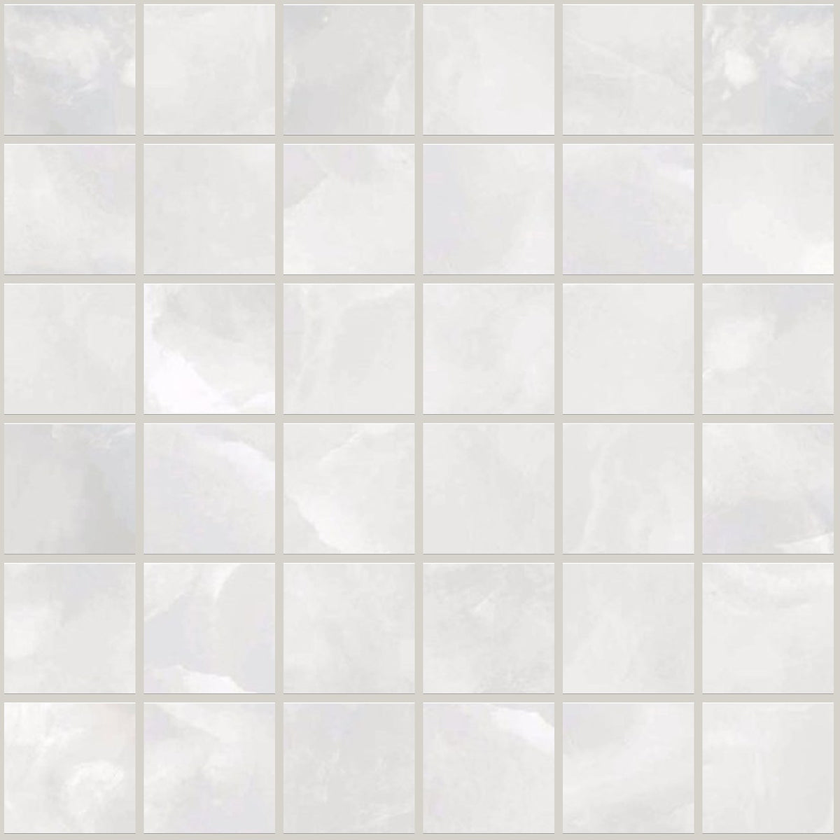 Gemma White Onyx Honed 2x2 Marble Look Porcelain Mosaics 12x12 mosaic sheet