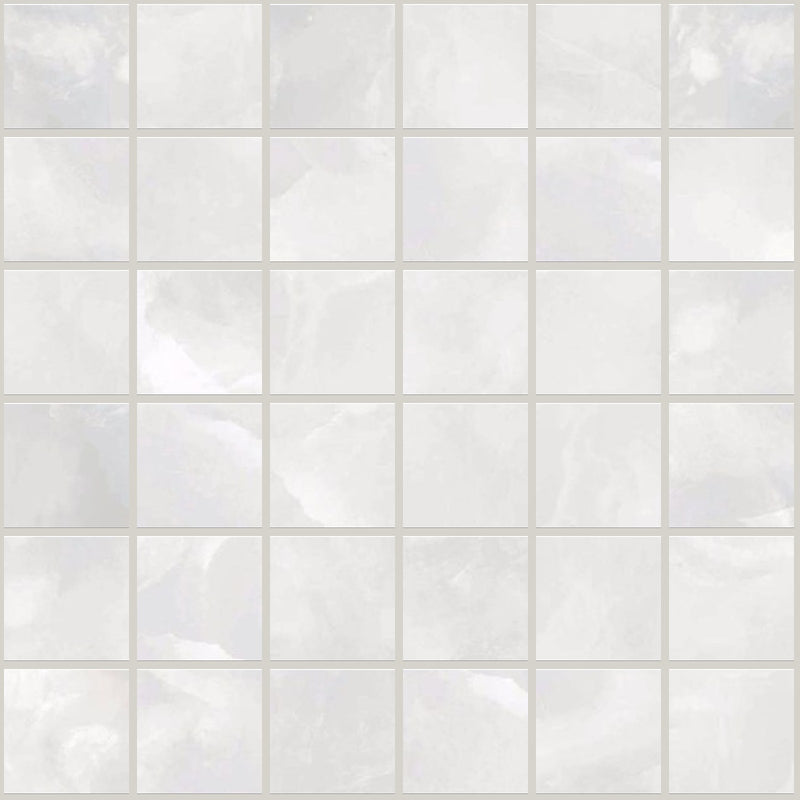 Gemma White Onyx Honed 2x2 Marble Look Porcelain Mosaics 12x12 mosaic sheet