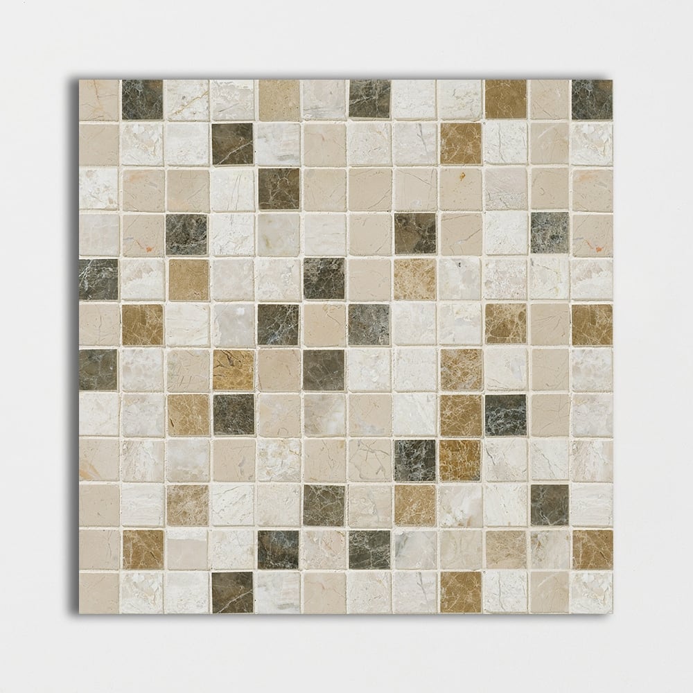 Geneve, Geneve Dark Polished 1x1 Marble Mosaics 12x12 Marble Polished 12x12 Mosaics