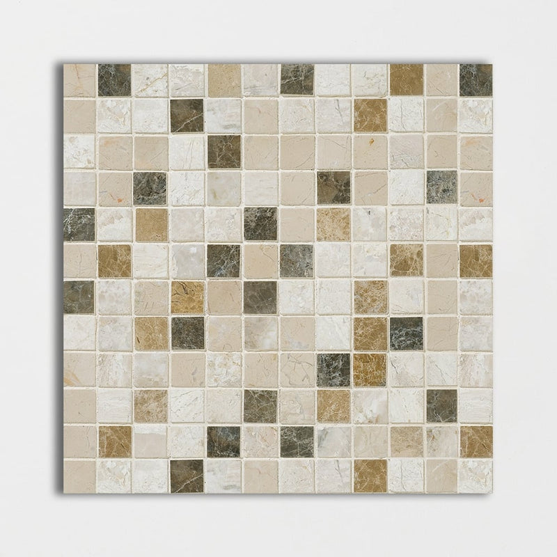 Geneve, Geneve Dark Polished 1x1 Marble Mosaics 12x12 Marble Polished 12x12 Mosaics
