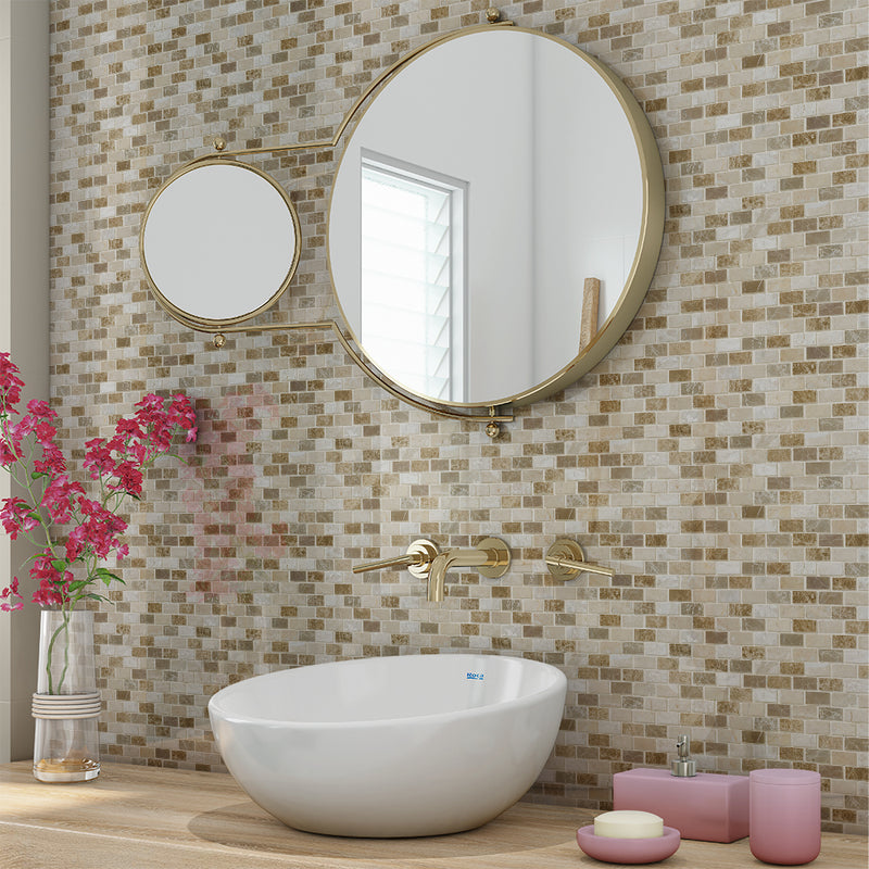 Geneve Polished 5/8x1 1/4 Marble Mosaics 12x12 Marble Polished 12x12 Mosaics — 2