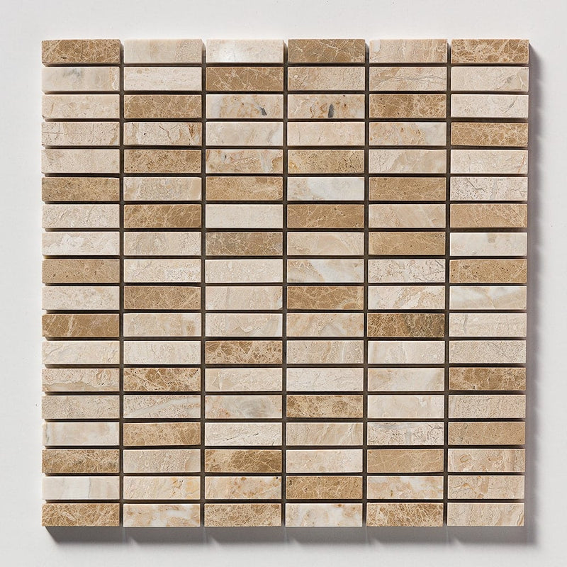 Geneve Tumbled 5/8x2 Marble Mosaics 12x12 Marble Tumbled 12x12 Mosaics