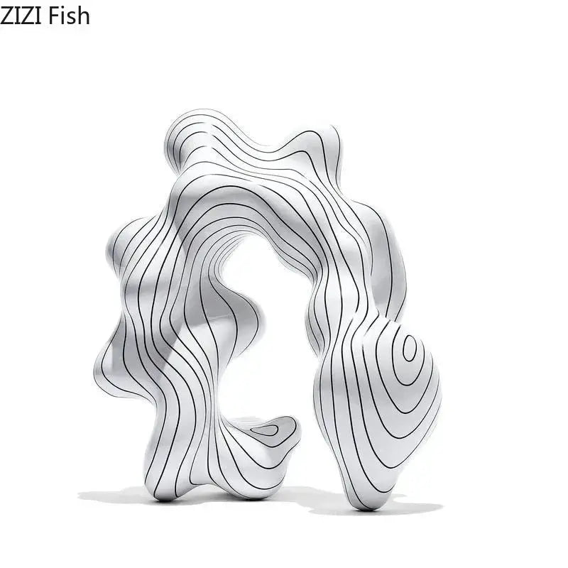 Modern Abstract Spiral Sculpture for Contemporary Table Decor by House Of Avana