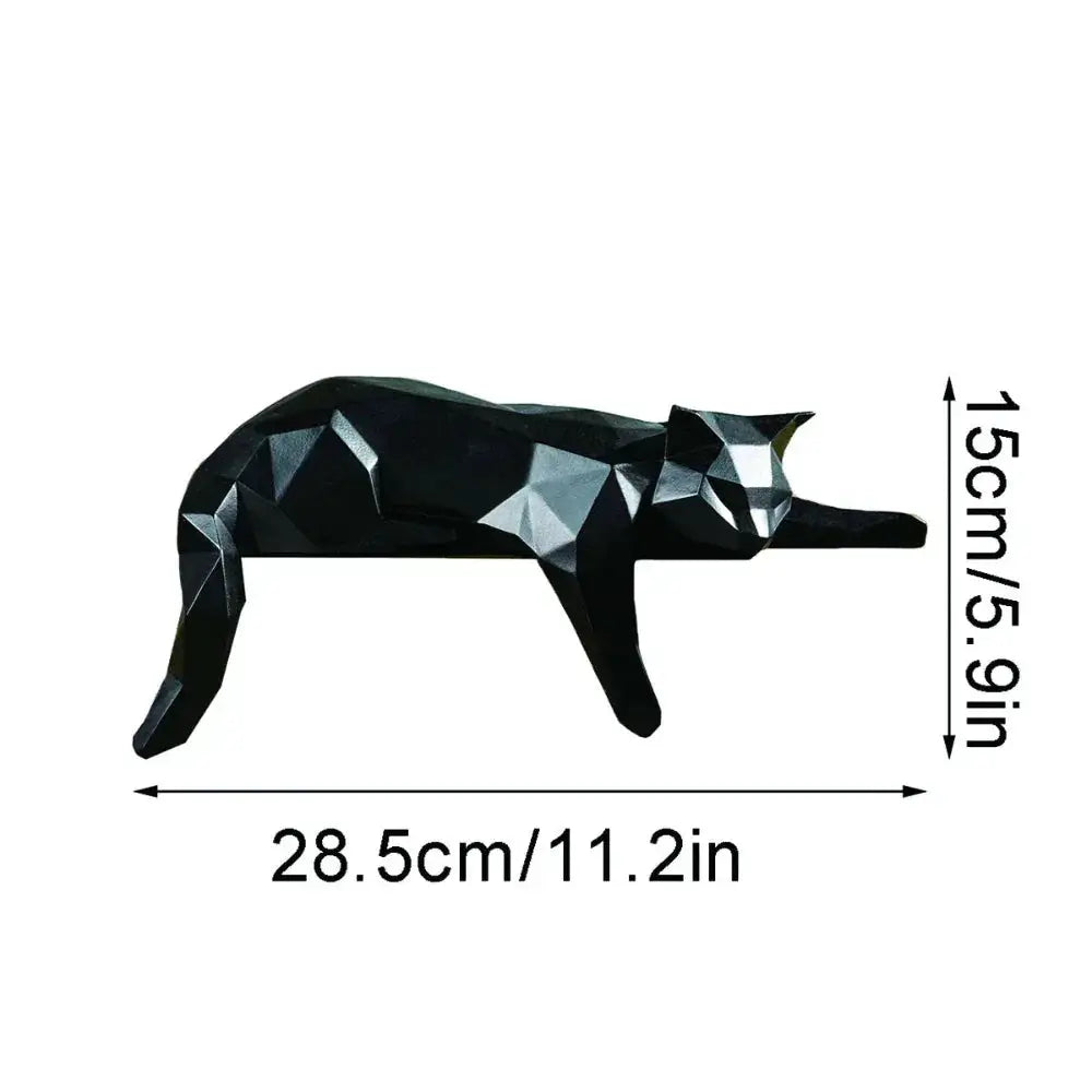 Geometric Lying Cat Figurine by House Of Avana
