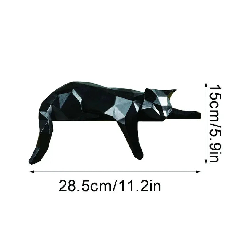 Geometric Lying Cat Figurine by House Of Avana