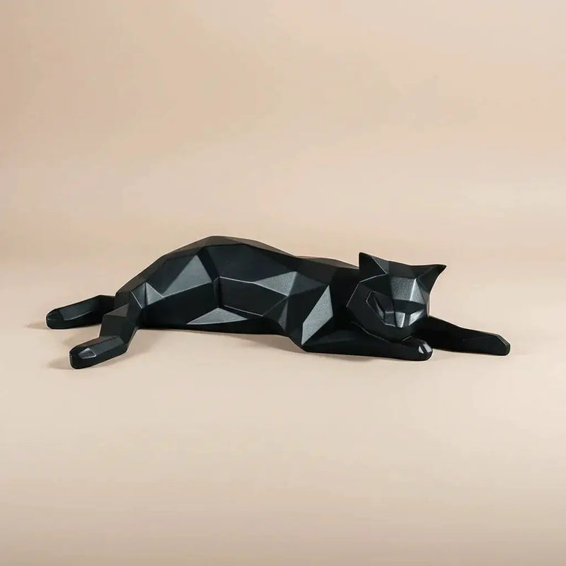 Geometric Lying Cat Figurine by House Of Avana
