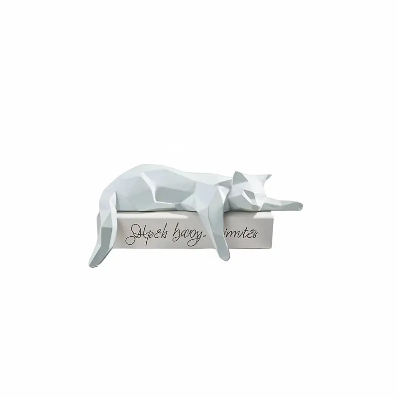 Geometric Lying Cat Figurine by House Of Avana