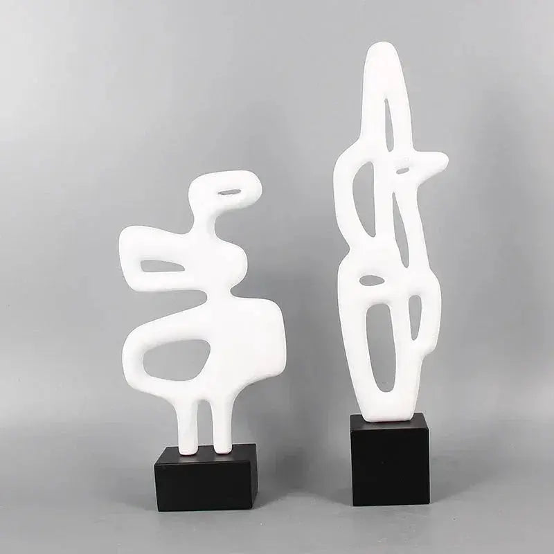 Modern Abstract Black Sculpture Statue for Contemporary Home Decor by House Of Avana