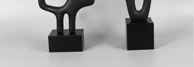 Modern Abstract Black Sculpture Statue for Contemporary Home Decor by House Of Avana