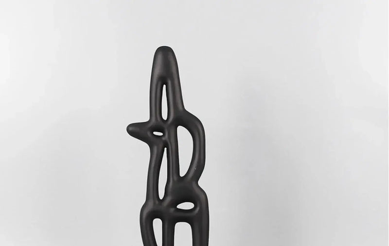 Modern Abstract Black Sculpture Statue for Contemporary Home Decor by House Of Avana