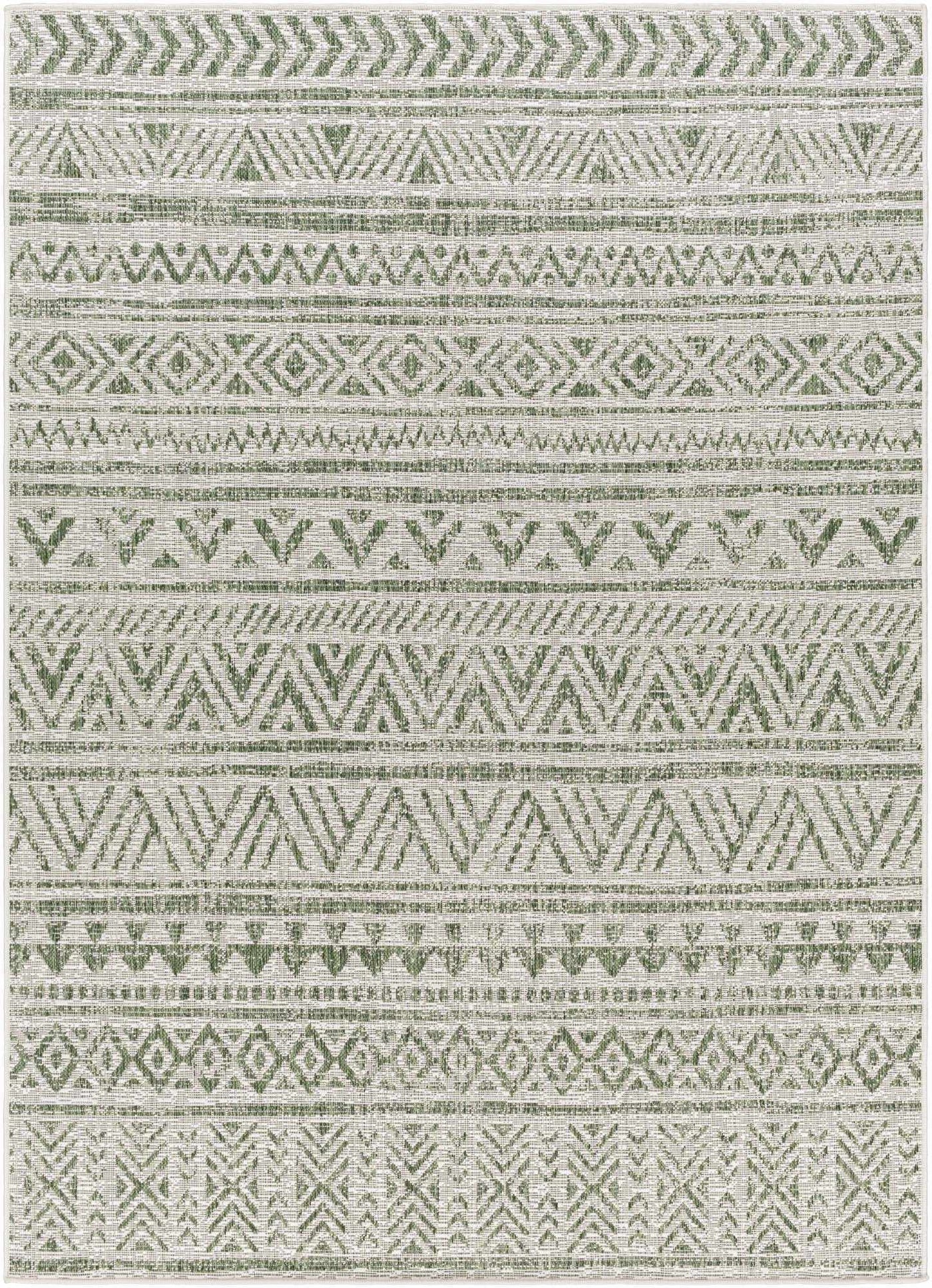 Novato Olive All Over Pattern Performance Outdoor Rug by Boutique Rugs