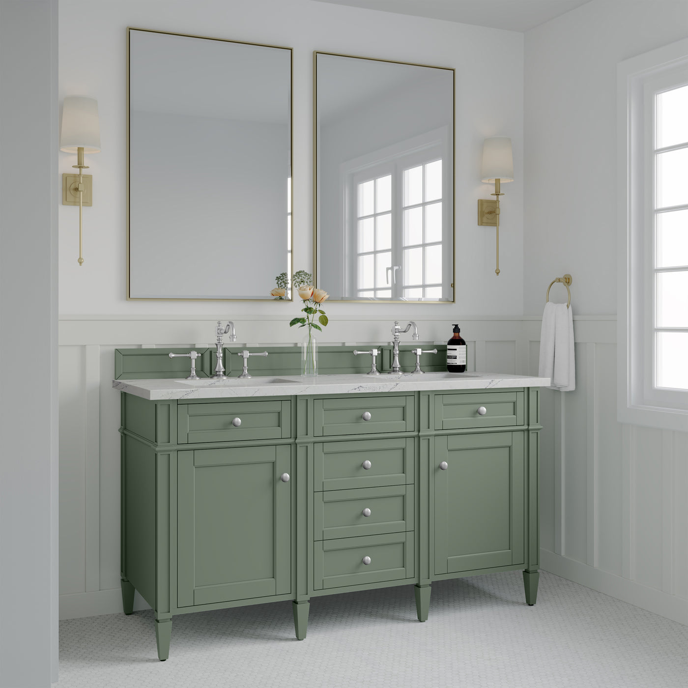 James Martin Brittany 60" Double Bathroom Vanity, Smokey Celadon, view 27