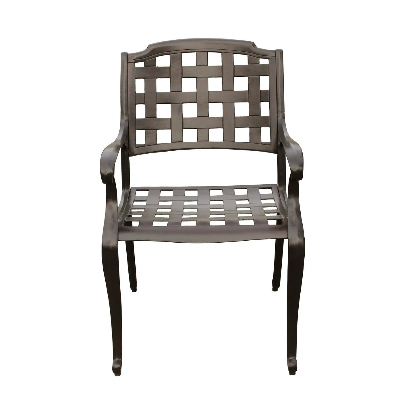 Modern Outdoor Mesh Cast Aluminum Patio Dining Chair by Sharicks