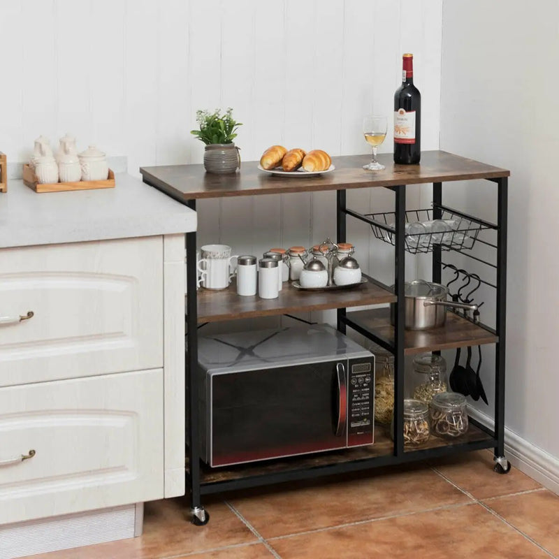 Rolling Industrial Kitchen Baker’s Storage Shelf by DirectDeals