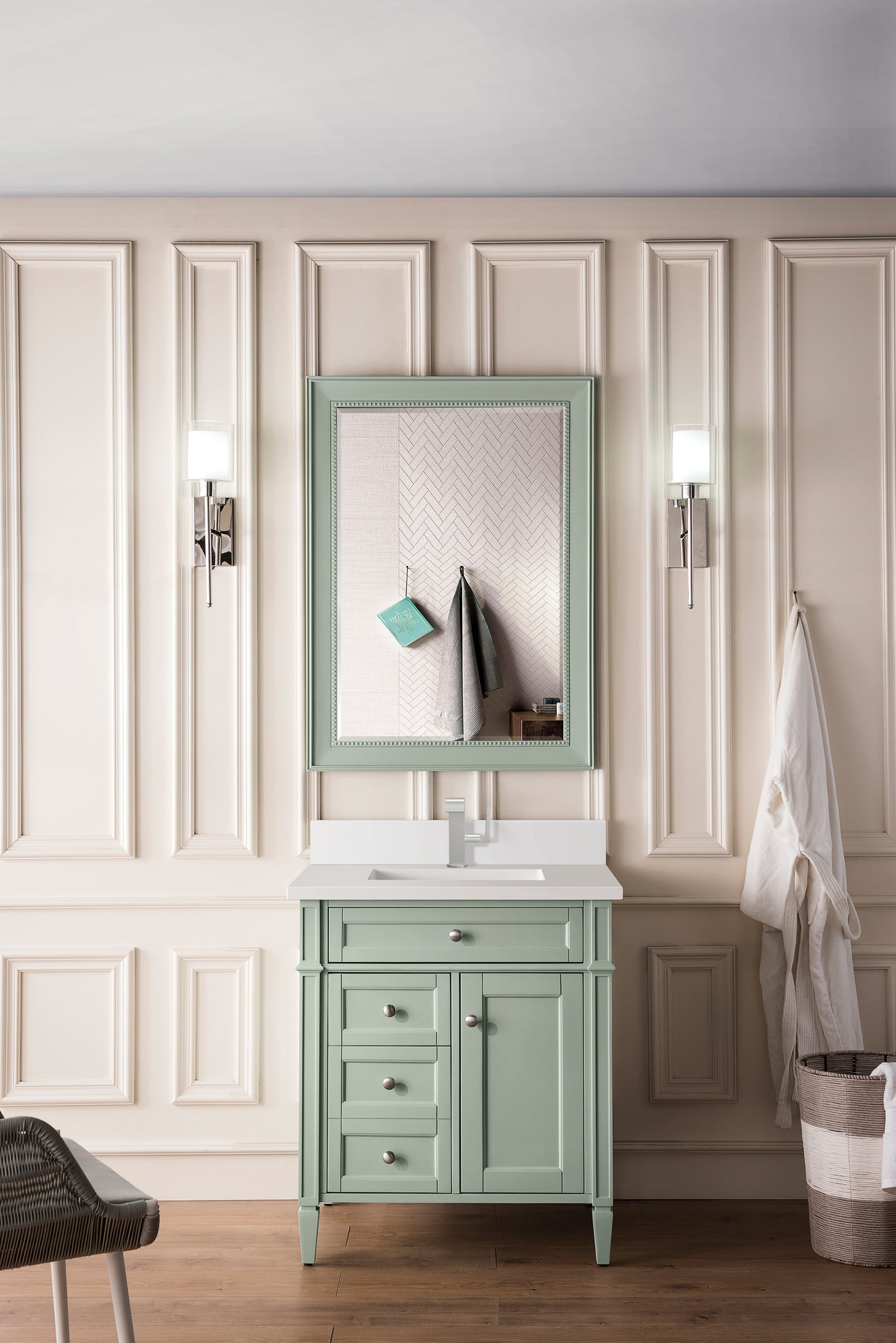 James Martin Brittany 30" Single Bathroom Vanity, Sage Green by James Martin