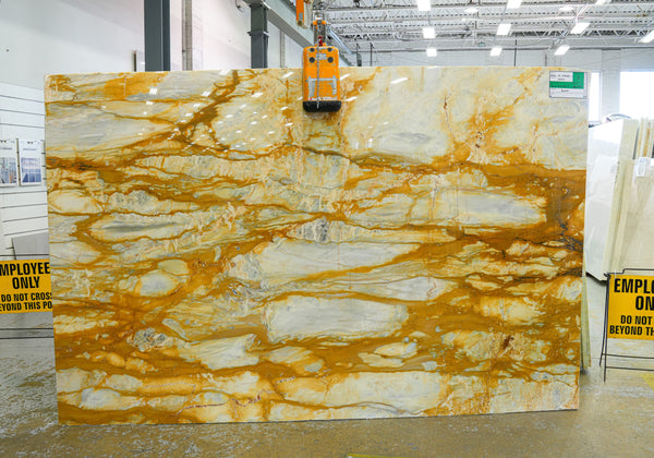 Giallo Siena Polished Marble Slab Random