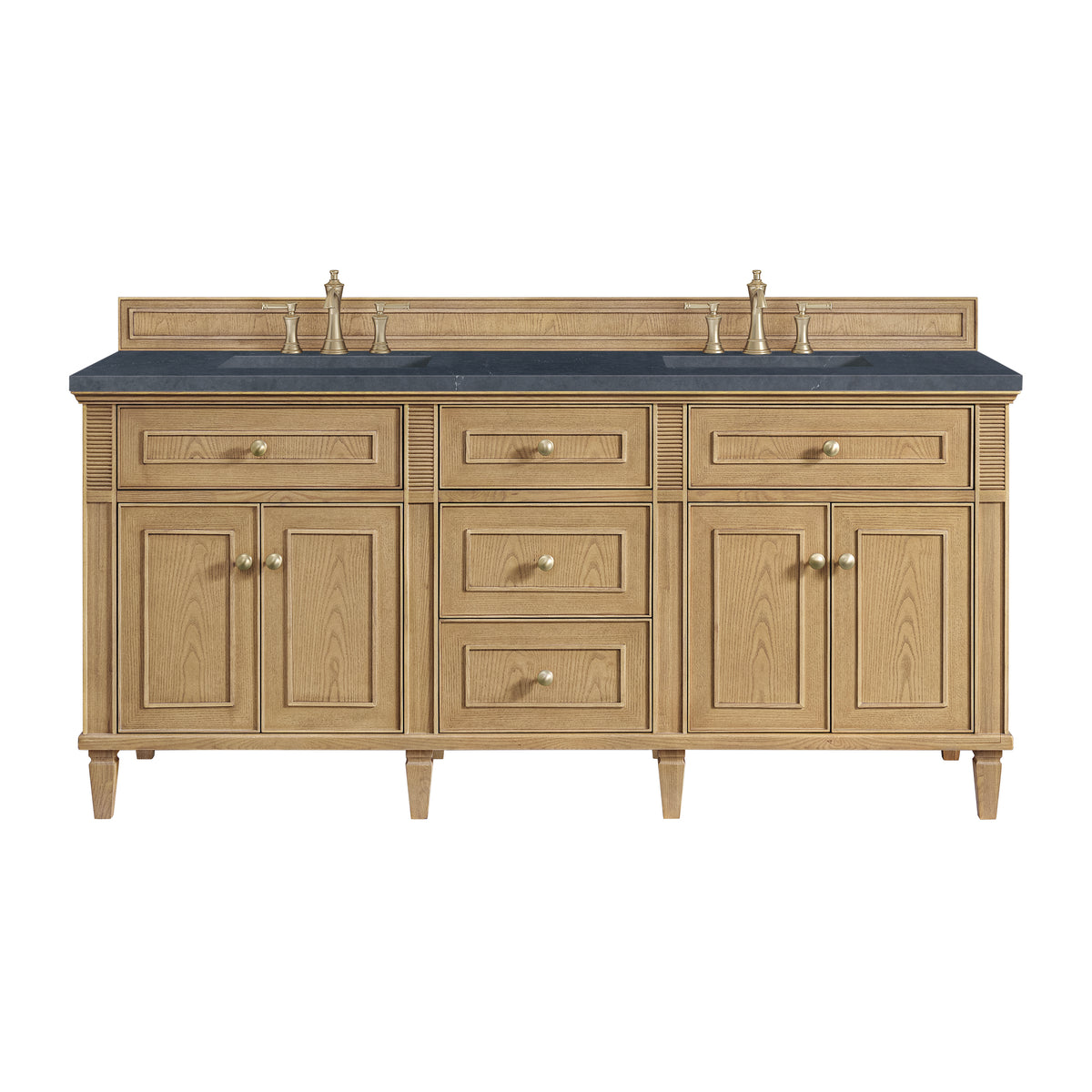 James Martin Lorelai 72" Double Bathroom Vanity, Light Natural Oak with Charcoal Soapstone countertop