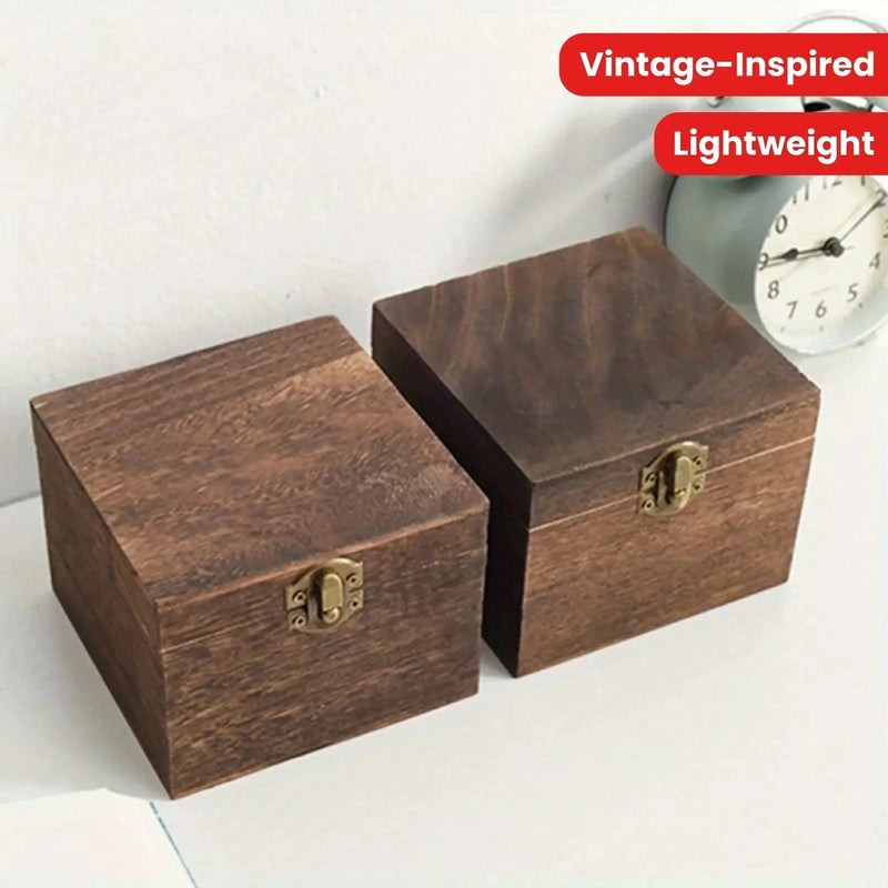 Gift Box - Vintage Wood Flip Lid by House Of Avana