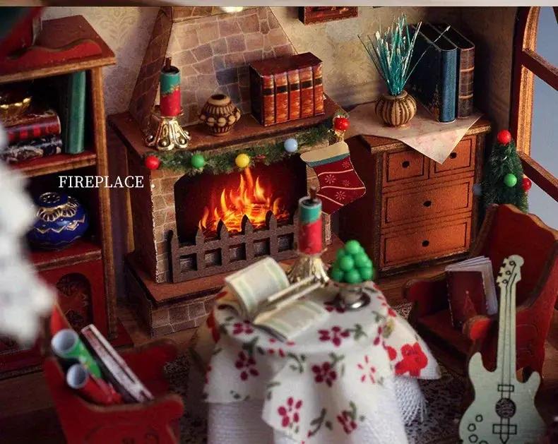 Gingerbread House Christmas Book Nook Kit with Wooden Details by House Of Avana